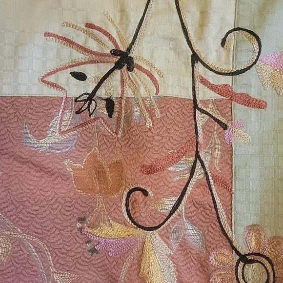 Alex Kim-Pink,bge,green jkt. with embroidered flowers and patchwork. Size M. NWT - Picture 9 of 12